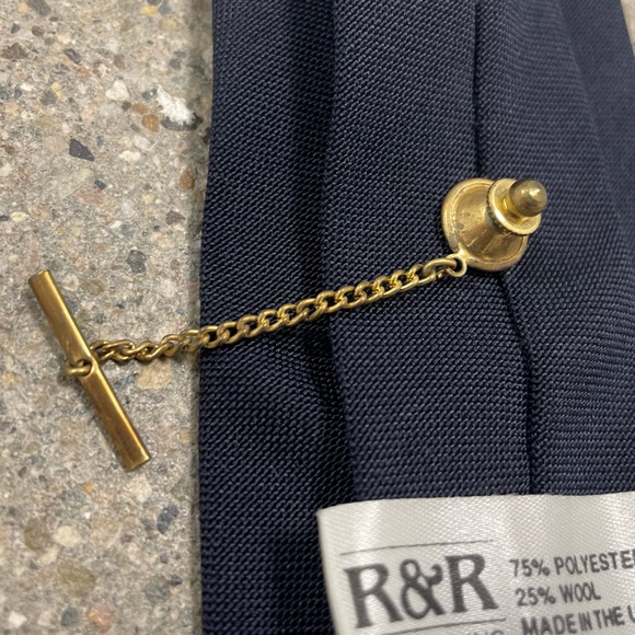 Vintage 70s US Border Patrol Tie & Tack Pin Original 14k Gold Plate Waterbury Co - Picture 6 of 8